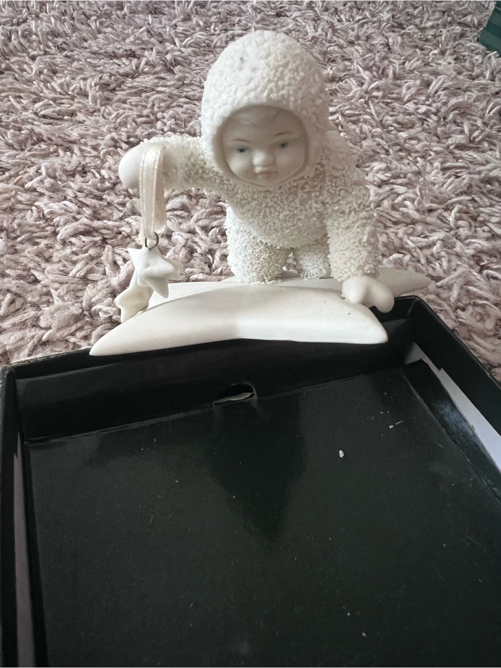 White Ceramic snowbabies ornament